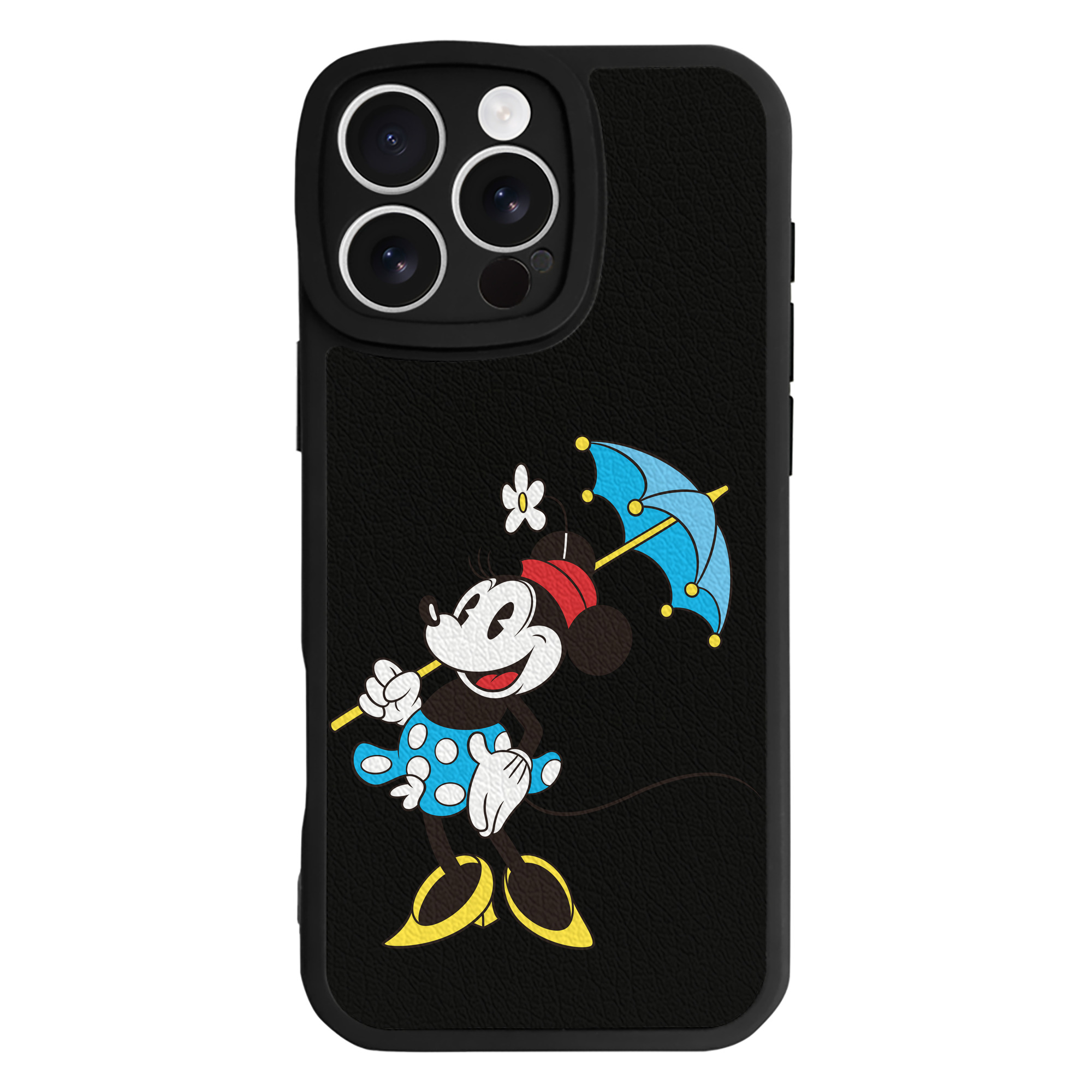 （画像用） ミッキーマウス Mickey Mouse 【iPhone 16シリーズ対応】シリコンスマホケース（レザー調） 材質：シリコン